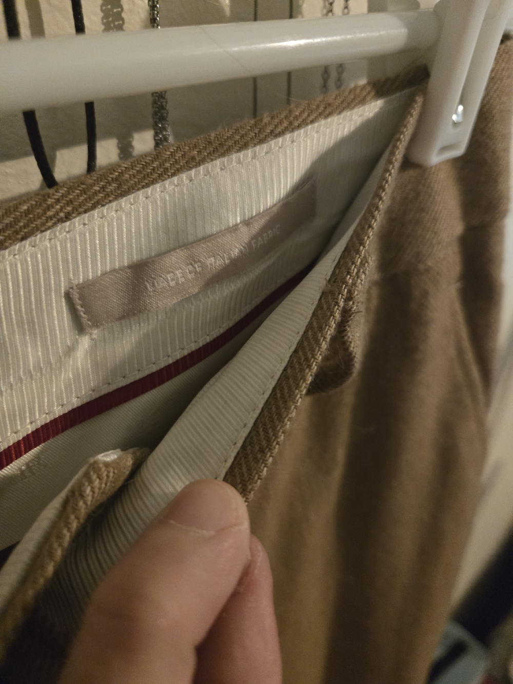 Banana Republic Petite 8 Trousers in Tan, Flat Front Wool Blend - Picture 6 of 8
